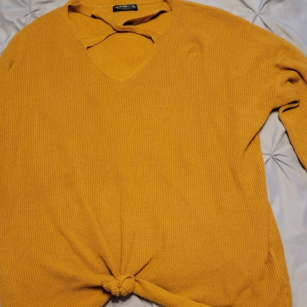 Super cute plus sized tied up sweater